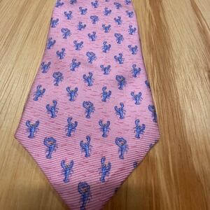 Tommy Hilfiger Pink Tie Blue Lobster Tie